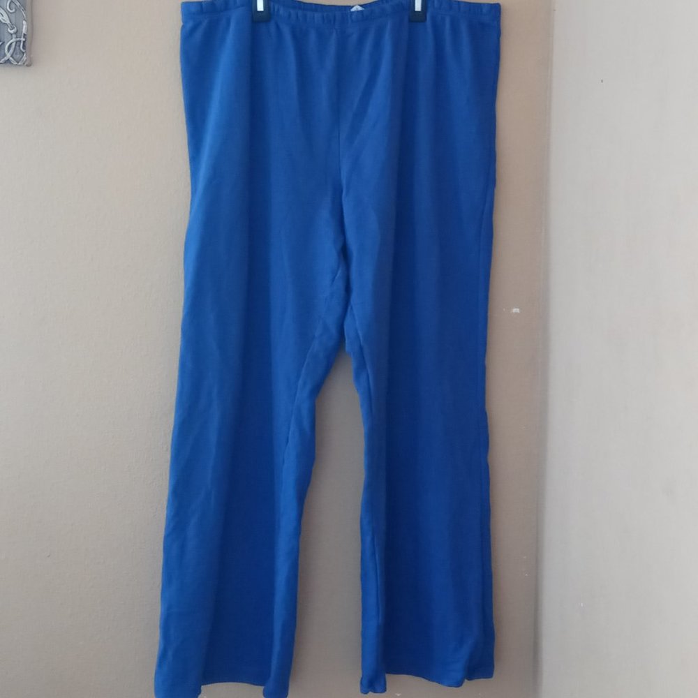 Womens Bright Blue Pull-On Straight Leg Pant.